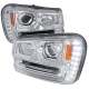 2002-2009 Chevy Trailblazer Projector Headlights LED Light Strip Chrome/Clear
