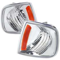 1997-2004 Ford F-20150/Expedition Corner Lights Chrome Housing/Clear Lens