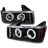 2004-2012 Chevy Colorado/ GMC Canyon Dual Halo Projector Headlights Matt Black