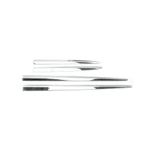 2016-2023 Fiat 500X Side Door Molding Trim Skirt Garnish Stainless Steel Silver 4 Pcs