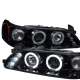 1993-1997 Toyota Corolla Dual Halo Projector Headlights Glossy Black/Smoke