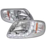 1997-2004 Ford F-20150/Expedition Factory Crystal Headlights LED Light Chrome