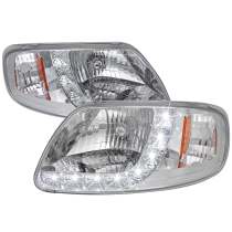 1997-2004 Ford F-20150/Expedition Factory Crystal Headlights LED Light Chrome