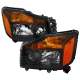 2004-2015 Nissan Titan/ 04-2007 Armada Factory Headlights Amber Reflectors Black