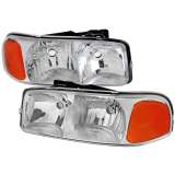 1999-2006 GMC Sierra/Yukon/Yukon XL Headlights Amber Reflector Chrome