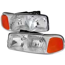 1999-2006 GMC Sierra/Yukon/Yukon XL Headlights Amber Reflector Chrome