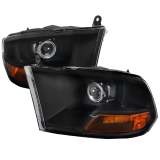 2009-2018 Dodge RAM 1500 / RAM 2500 3500 Retro Headlights Black Housing