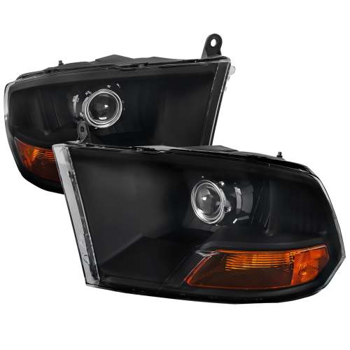 2009-2018 Dodge RAM 1500 / RAM 2500 3500 Retro Headlights Black Housing