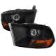 2009-2018 Dodge RAM 1500 / RAM 2500 3500 Retro Headlights Black Housing