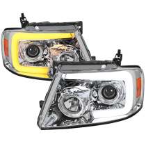 2004-2008 Ford F-20150/ 06-2008 Lincoln Mark LT LED Switchback Headlights Chrome
