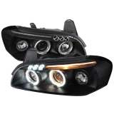 2000-2001 Nissan Maxima Dual Halo Projector Headlights Matte Black/Clear Lens