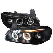 2000-2001 Nissan Maxima Dual Halo Projector Headlights Matte Black/Clear Lens