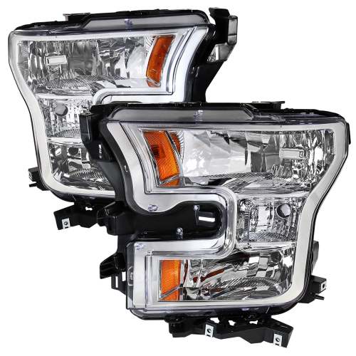 2015-2017 Ford F-20150 Replacement Factory Style Headlights Chrome/Clear Lens