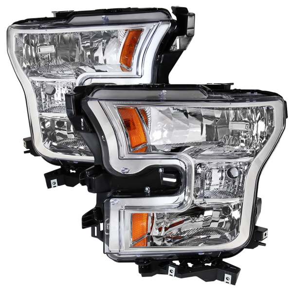 2015-2017 Ford F-20150 Replacement Factory Style Headlights Chrome/Clear Lens