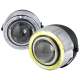 Universal 12V/55W H7 Projector Fog Lights Kit w/ RGB LED Halo Rim Chrome/Clear