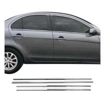 2008-2017 Mitsubishi Lancer Window Molding Trim Streamer Silver 4Pcs Stainless Steel
