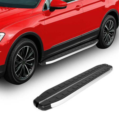 2007-2012 Dodge Nitro Running Boards Side Steps Silver & Black
