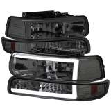 1999-2002 Chevy Silverado 1500 2500/Tahoe Suburban LED Headlights Chrome&Smoke