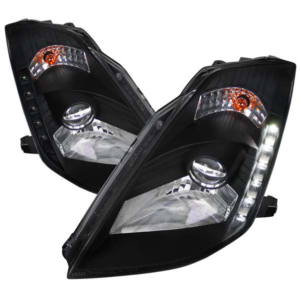 2003-2005 Nissan 350Z Projector Headlights Matte Black Housing/Clear Lens