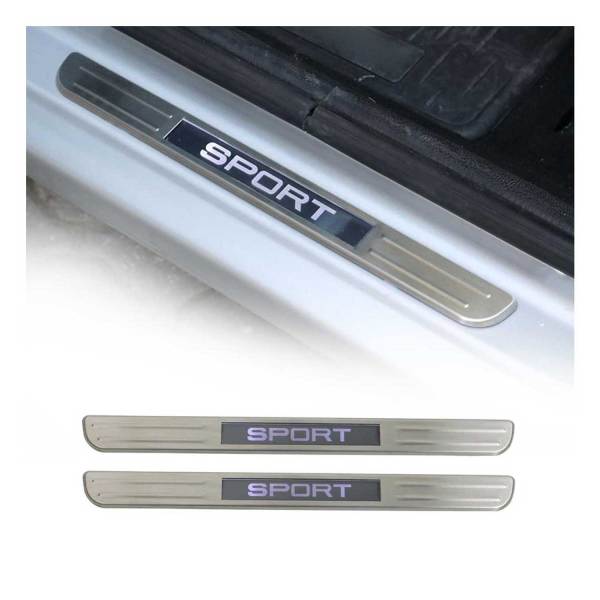 Mitsubishi Mirage Door Sill Scuff Plate Illuminated Sport Stainless Steel Silver 2 Pcs