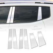 2017-2025 Jeep Compass Window B Pillar Posts Door Trim Cover Stainless Steel Silver 6x
