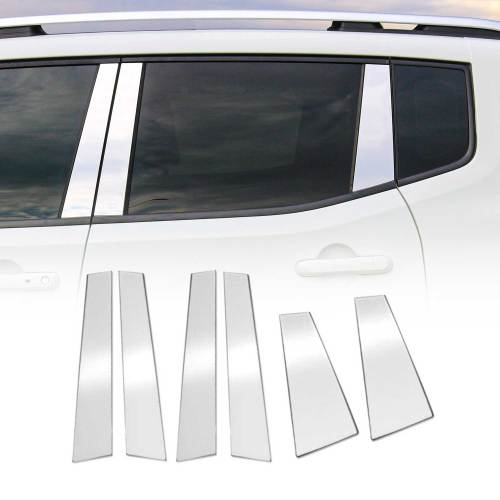 2017-2025 Jeep Compass Window B Pillar Posts Door Trim Cover Stainless Steel Silver 6x