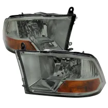 2009-2018 Dodge RAM 1500/ 2019-2023 2500 3500 Quad Headlights Chrome/Light Smoke