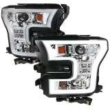2015-2017 Ford F-20150 LED Bar Projector Headlights Chrome Housing/Clear Lens