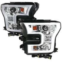 2015-2017 Ford F-20150 LED Bar Projector Headlights Chrome Housing/Clear Lens