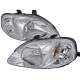 1999-2000 Honda Civic Crystal Headlights w/ Amber Reflector Chrome/Clear Lens