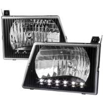 1992-2006 Ford Econoline Factory Headlights SMD LED Light Strip Matt Black