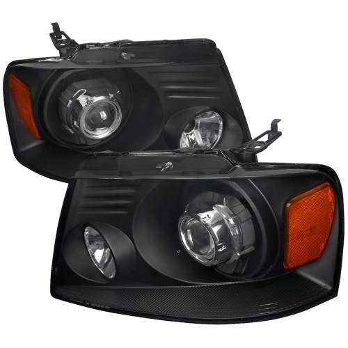 2004-2008 Ford F-20150/ 06-2008 Lincoln Mark LT Headlights Amber Reflectors Black