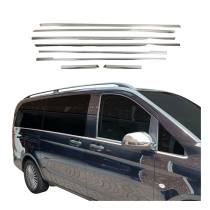 2016-2024 Mercedes Metris Long Window Molding Trim Streamer S. Steel 8x