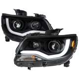 2015-2021 Chevy Colorado LED Bar Projector Headlights Matte Black/Clear Lens