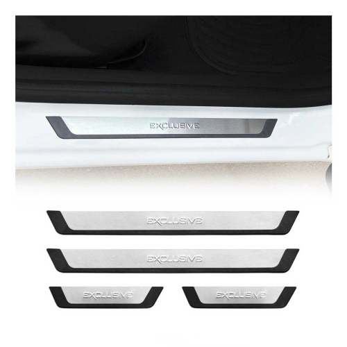 2021-2025 Kia Seltos Door Sill Scuff Plate Scratch Protector Exclusive Brushed Stainless Steel 4Pcs