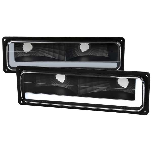1988-1998 Chevy/GMC C10 C/K LED Strip Bumper Corner Signal Lights Matt Black