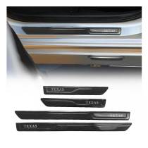 Porsche Door Sill Scuff Plate Scratch Protector Carbon Fiber Black 4 Pcs