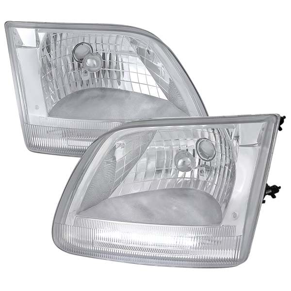 1997-2004 Ford F-20150/Expedition Factory Headlights SMD LED Light Strip Chrome