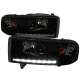 1994-2001 Dodge RAM 1500/ 1994-2002 RAM 2500 3500 Projector Headlights LED Black