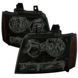 2007-2014 Chevy Avalanche/Tahoe/Suburban Factory Headlights Matt Black/Smoke