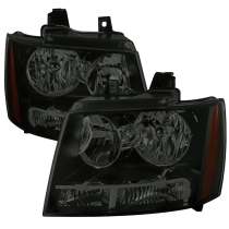 2007-2014 Chevy Avalanche/Tahoe/Suburban Factory Headlights Matt Black/Smoke