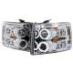 2007-2013 Chevy Silverado 1500/ 2500HD 3500HD Dual Halo Headlights Chrome