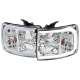 2007-2013 Chevy Silverado 1500 2500HD 3500HD C-Bar Headlights Amber & Chrome