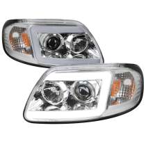 1997-2004 Ford F-20150 / 97-2002 Expedition LED C-Bar Projector Headlights Chrome