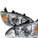 2004-2005 Honda Civic Projector Headlights w/ LED Light Strip Chrome/Clear