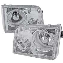 1993-1997 Ford Ranger Headlights Integrated H3 Projector Fog Light Chrome