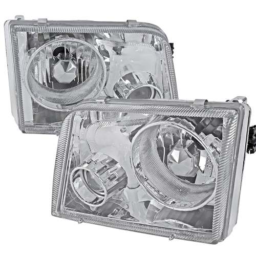 1993-1997 Ford Ranger Headlights Integrated H3 Projector Fog Light Chrome