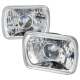 Universal 7x6 H4 Projector Headlights Chrome Housing/Clear Lens