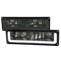 1988-1998 Chevy C10 GMC C/K LED Strip Bumper Corner Signal Lights Chrome/Smoke