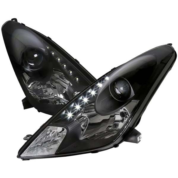 2000-2005 Toyota Celica Projector Headlights SMD LED Light Strip Matt Black